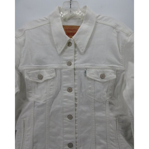 Levis Trucker XL Denim Moto Button Down White Tab Flap Pockets * - Picture 2 of 15